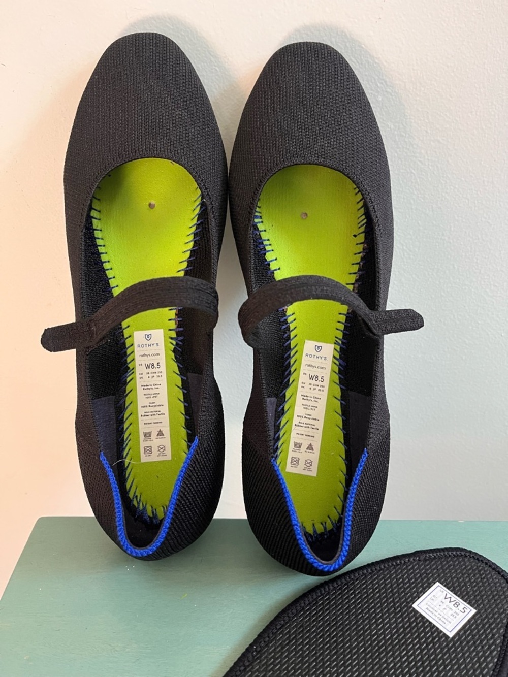 Rothy’s EUC women’s 8.5 The Square Black Mary Jane Flats - Picture 11 of 13